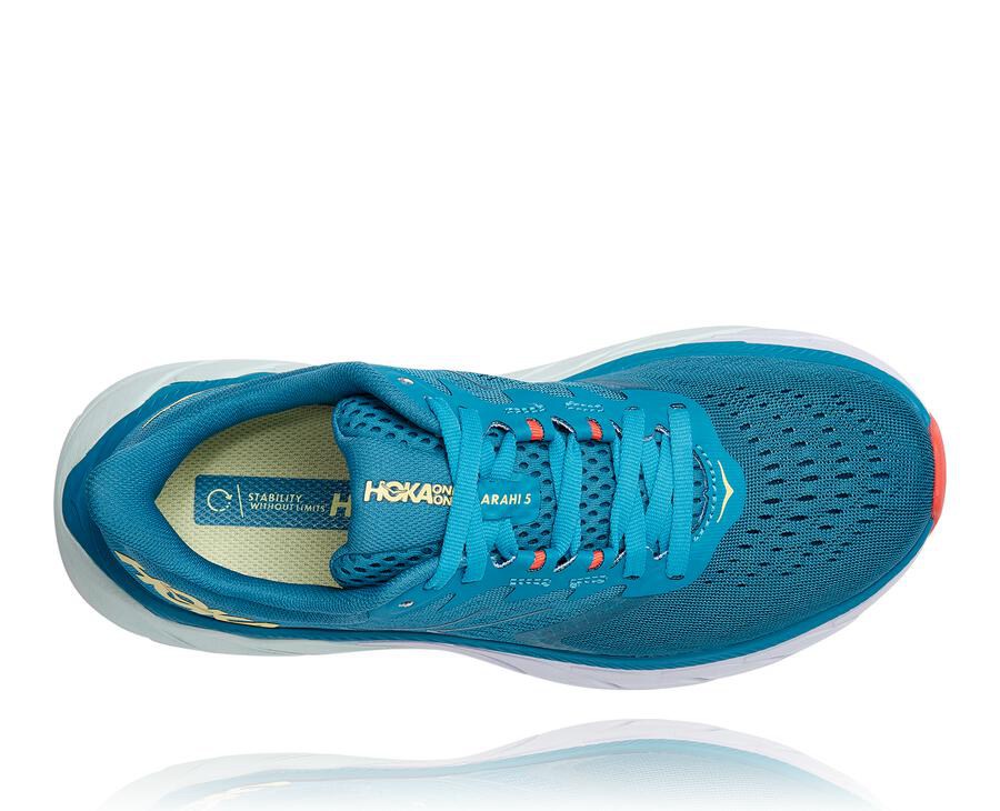 Zapatillas Running Hoka One One Mujer - Arahi 5 - Azules/Blancas - ZBX340986